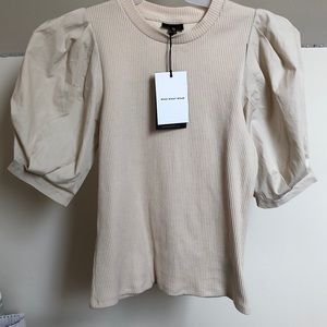 NEW Cream puff sleeve crop top